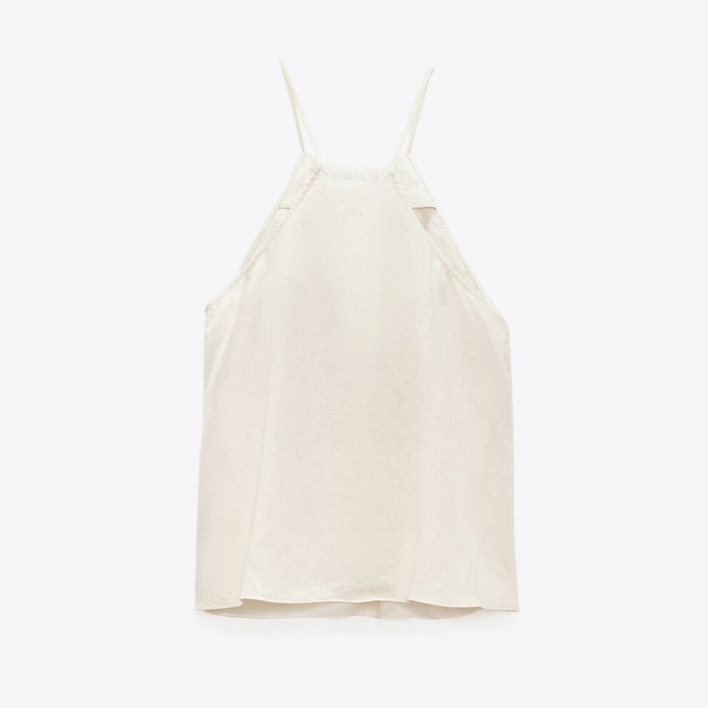 ZARA NWT STONE LINEN TOP - Picture 8 of 10